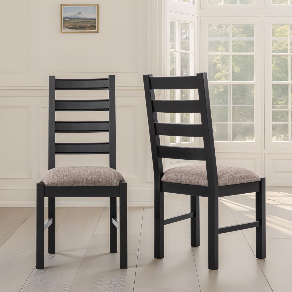 Bộ Bàn Ghế Ăn 4 Ghế Kèm Nệm và 1 Bàn 1m15 - Indoor Dining Set Black With Cushion