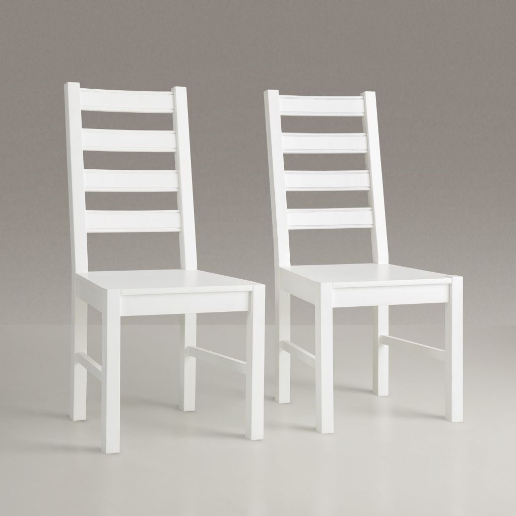 Ghế Ăn Gỗ Tràm Tựa Lưng Cao Cấp (Set 2 cái) - Dining Chair White
