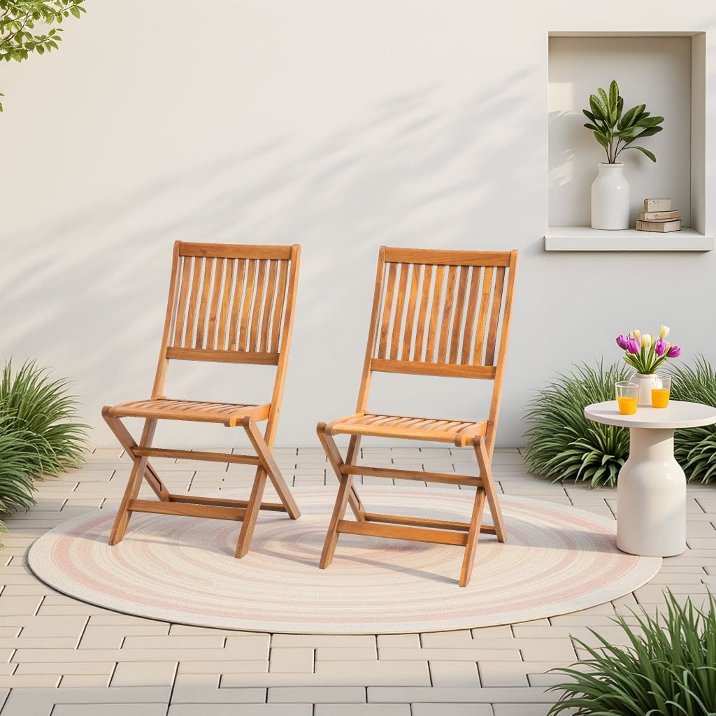Ghế Gấp Gọn Ngoài Trời Gỗ Bạch Đàn Cao Cấp, Tiết Kiệm Không Gian Decor Sân Vườn Ban Công