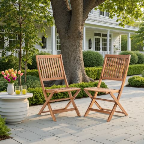 Ghế Gấp Gọn Ngoài Trời Gỗ Bạch Đàn Cao Cấp, Tiết Kiệm Không Gian Decor Sân Vườn Ban Công 