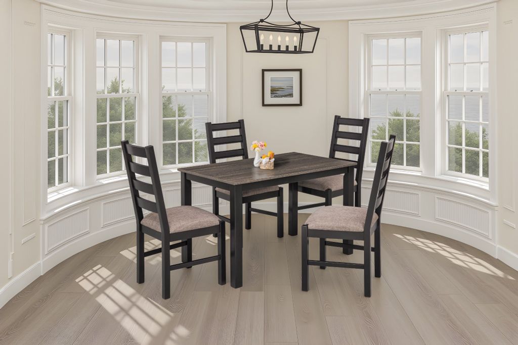 Ghế Ăn Gỗ Tràm Kèm Nệm Tựa Lưng Cao Cấp (Set 2 cái) - Dining Chair Black With Cushion
