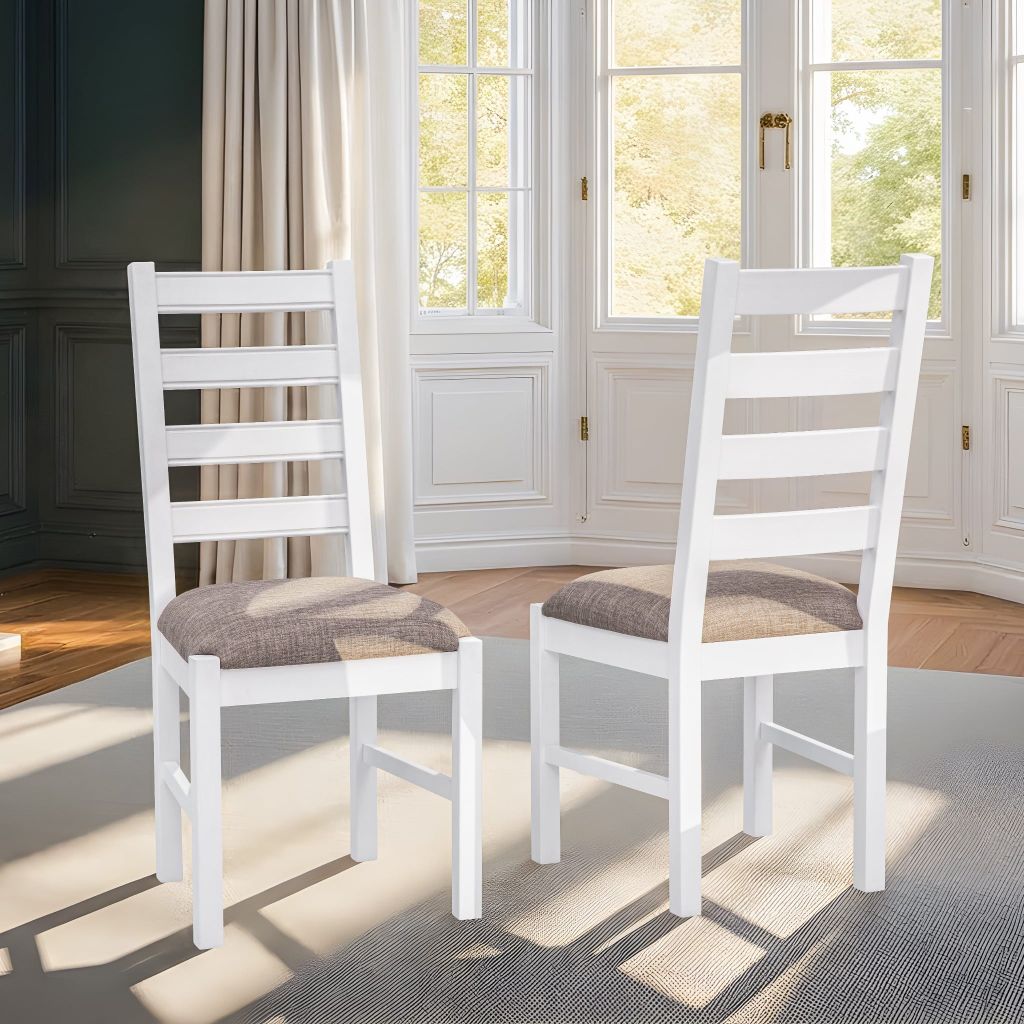 Bộ Bàn Ghế Ăn 4 Ghế Kèm Nệm và 1 Bàn 1m15 - Indoor Dining Set White With Cushion