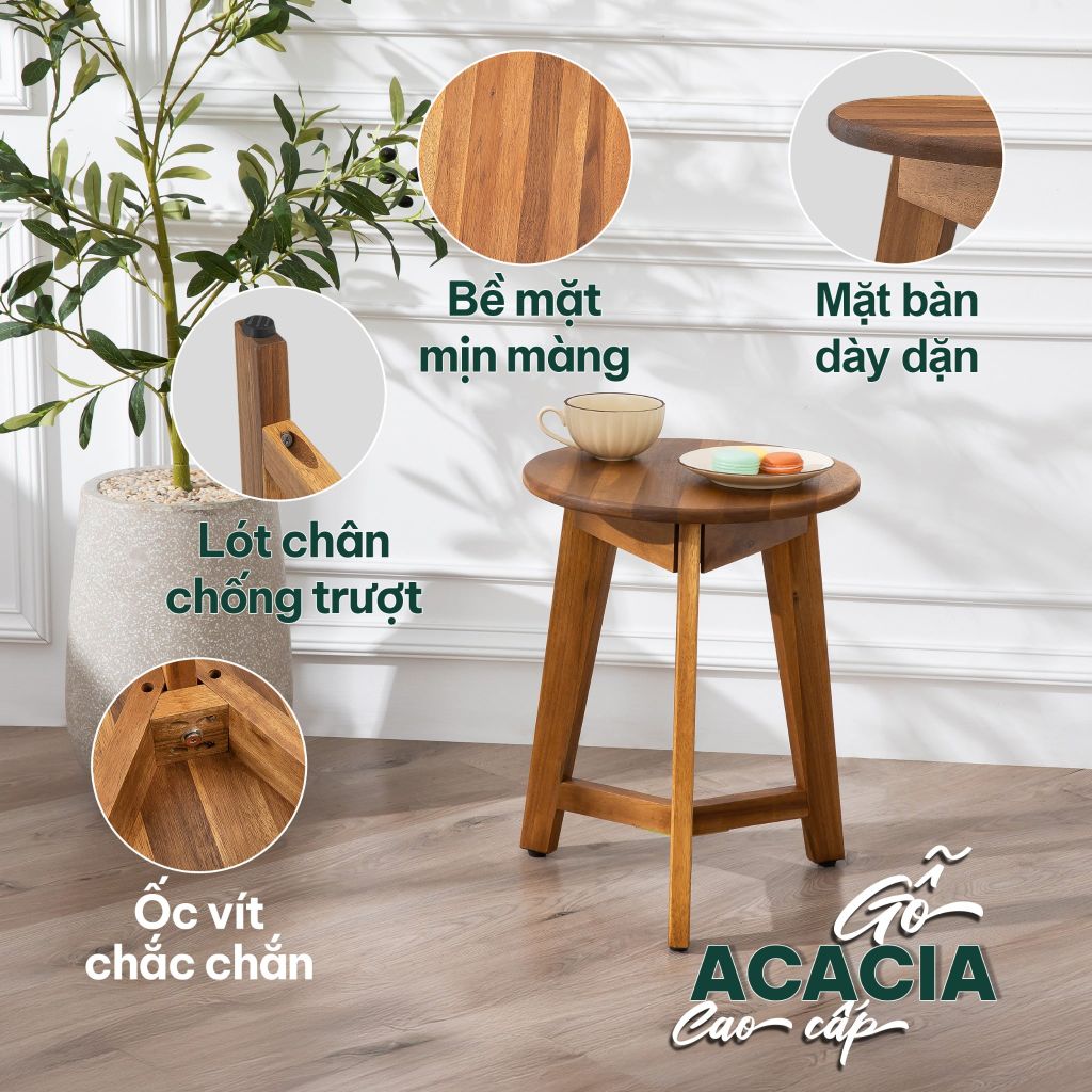 Bàn Trà Tròn Gỗ Flora – Flora Side Table