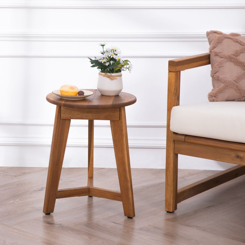 Bàn Trà Tròn Gỗ Flora – Flora Side Table