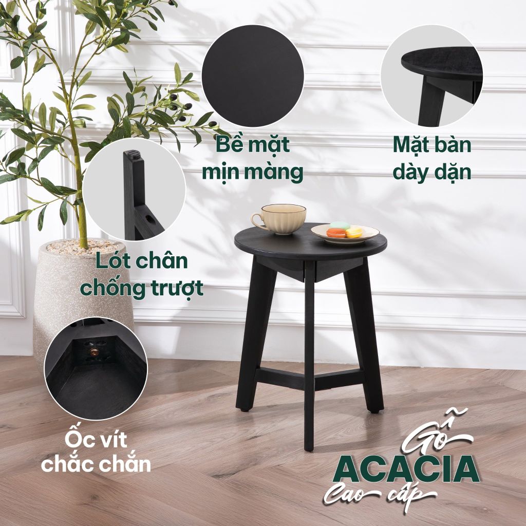 Bàn Trà Tròn Gỗ Flora – Flora Side Table