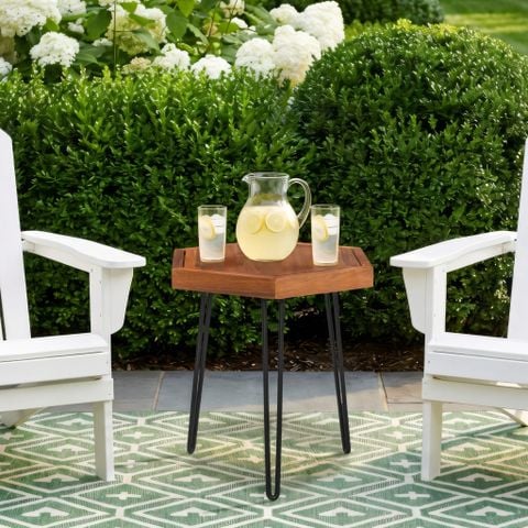  Bàn Lục Giác Gỗ – Hexagon Side Table 