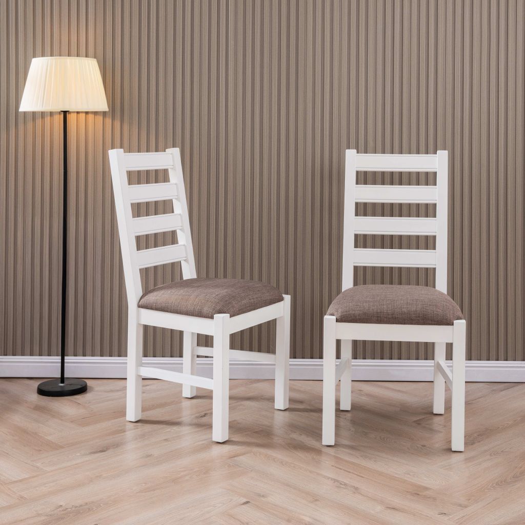 Bộ Bàn Ghế Ăn 4 Ghế Kèm Nệm và 1 Bàn 1m15 - Indoor Dining Set White With Cushion