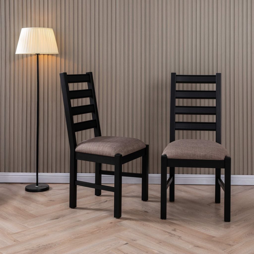 Bộ Bàn Ăn 6 Ghế Kèm Nệm và 1 Bàn 1m6 - Indoor Dining Set Black With Cushion