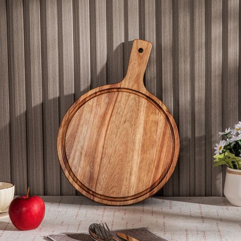  Thớt Gỗ Tròn Có Tay Cầm - Round Chopping Board 