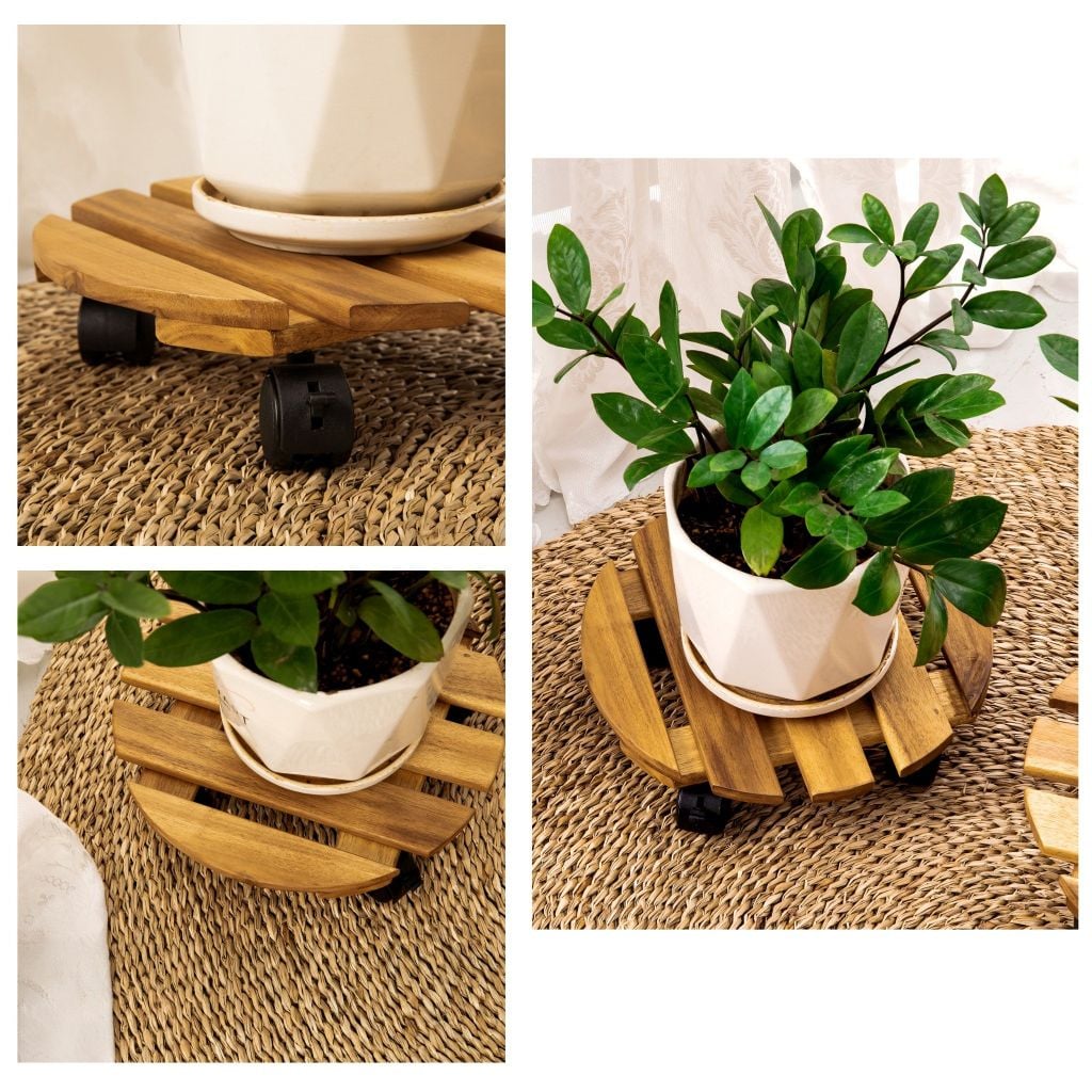 Combo 2 Đế Chậu Cây Tròn Có Bánh Xe – Caddy Round