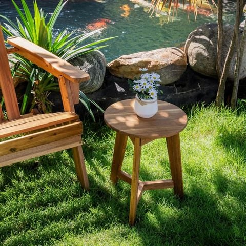  Bàn Trà Tròn Gỗ Flora – Flora Side Table 