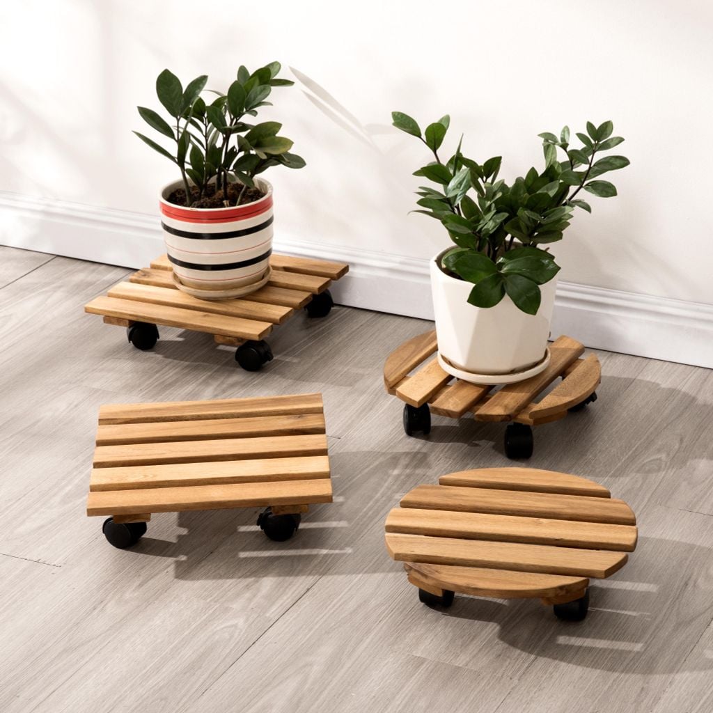 Combo 2 Đế Chậu Cây Tròn Có Bánh Xe – Caddy Round