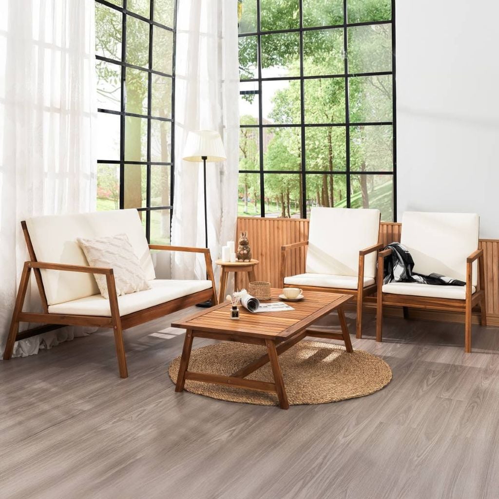 Bộ Bàn Ghế Trà Sofa Gỗ