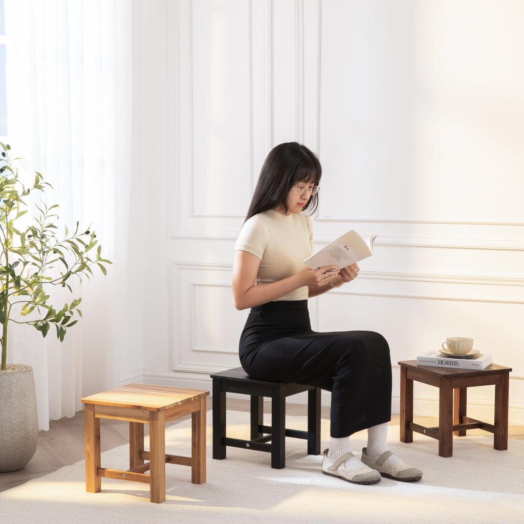 Ghế Đẩu Gỗ Tràm – Low Stool