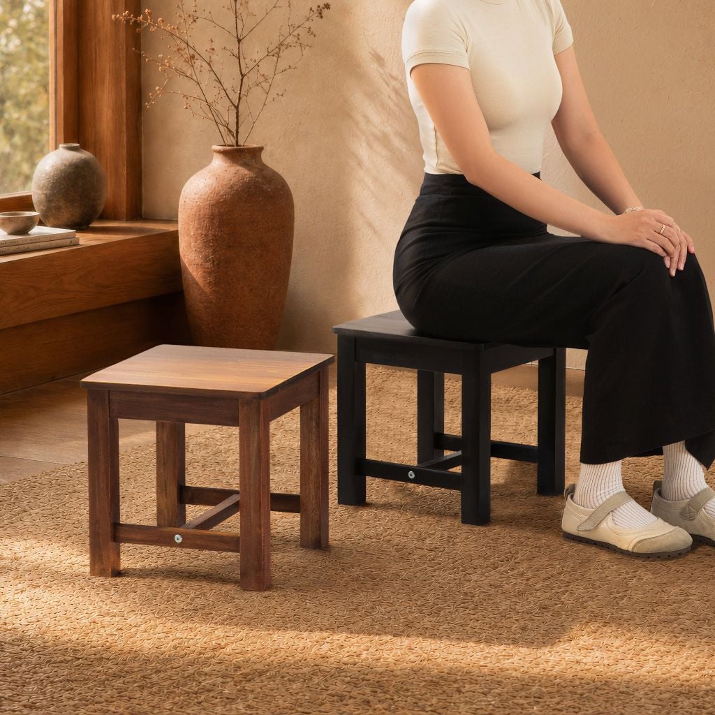Ghế Đẩu Gỗ Tràm – Low Stool