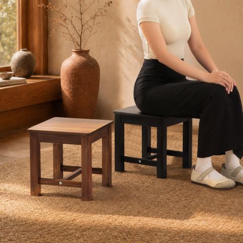  Ghế Đẩu Gỗ Tràm – Low Stool 
