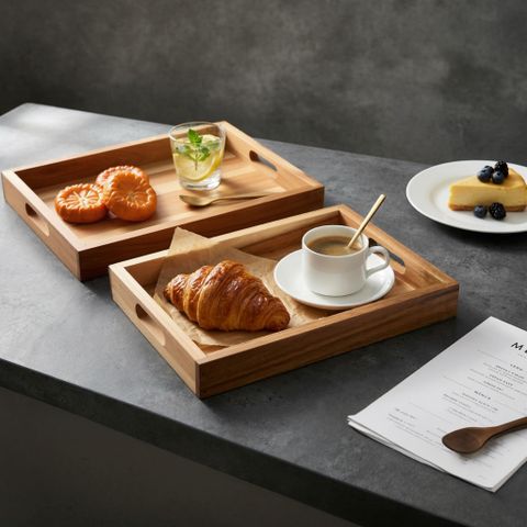  Combo 2 bộ Khay Gỗ Chữ Nhật - Madera Accent Tray Set of 2 