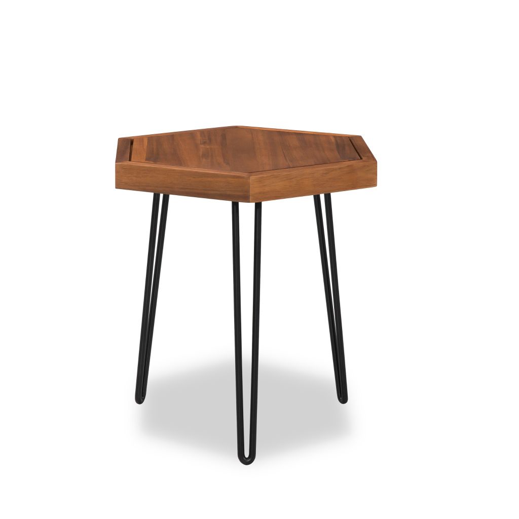 Bàn Lục Giác Gỗ – Hexagon Side Table