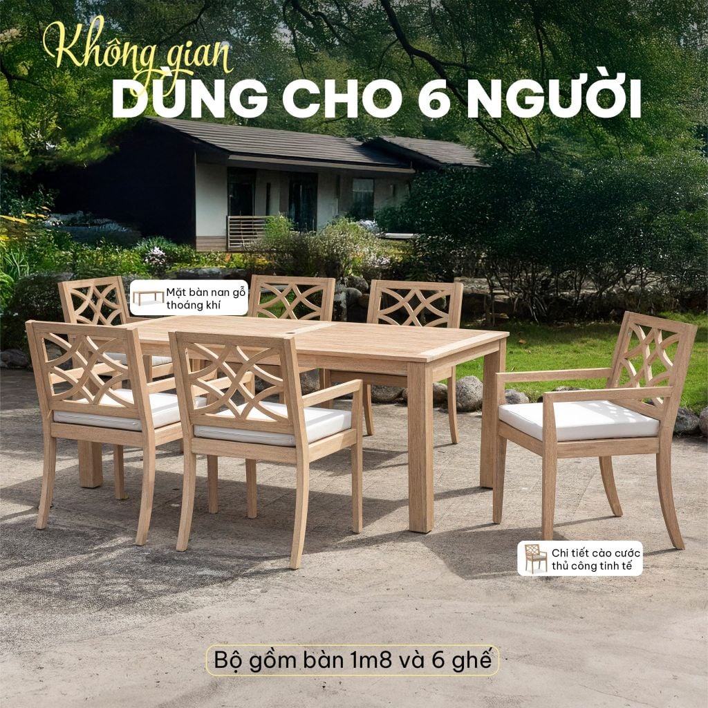Ghế Tựa Kèm Nệm (Set 2 cái) Ngoài Trời Cao Cấp - Outdoor Dining Chair ( Set of 2)