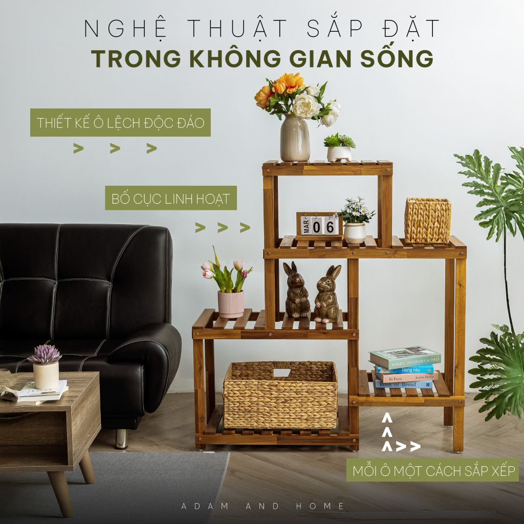 Kệ Gỗ Nhiều Tầng Decor - Multi-tiered Wooden Shelf Decor