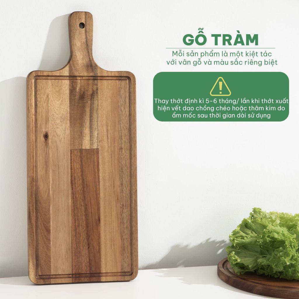 Thớt Gỗ Chữ Nhật Cầm Tay - Rectangle Chopping Board