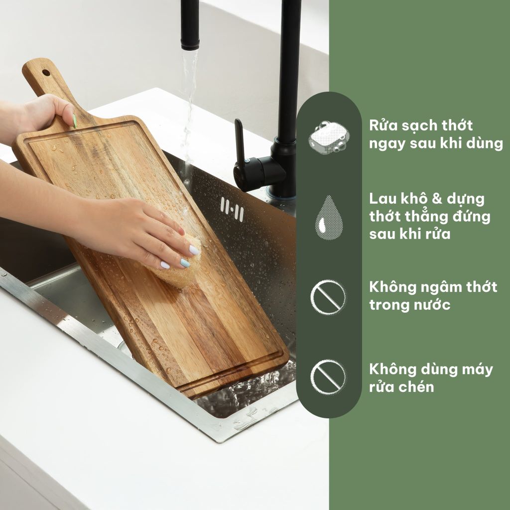 Thớt Gỗ Chữ Nhật Cầm Tay - Rectangle Chopping Board