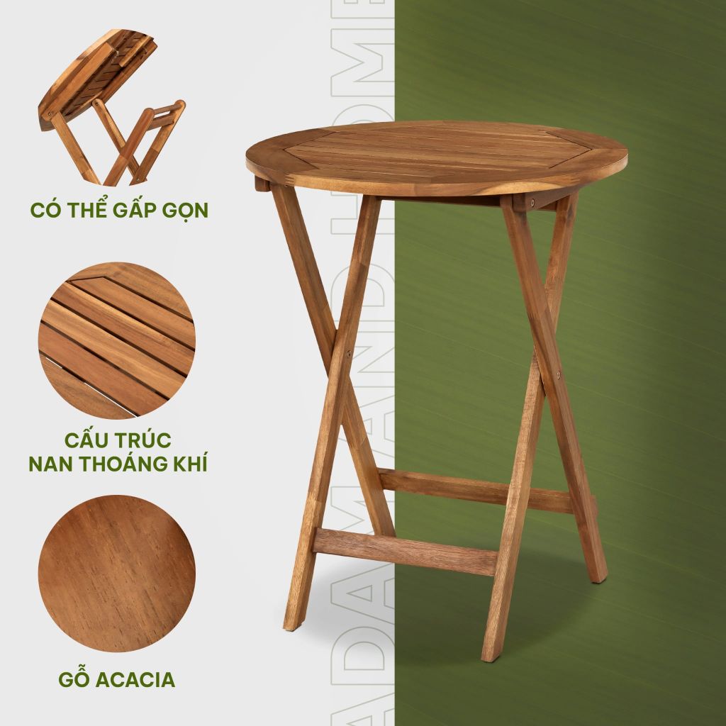 Bàn Tròn Gấp Gọn - Patio Table