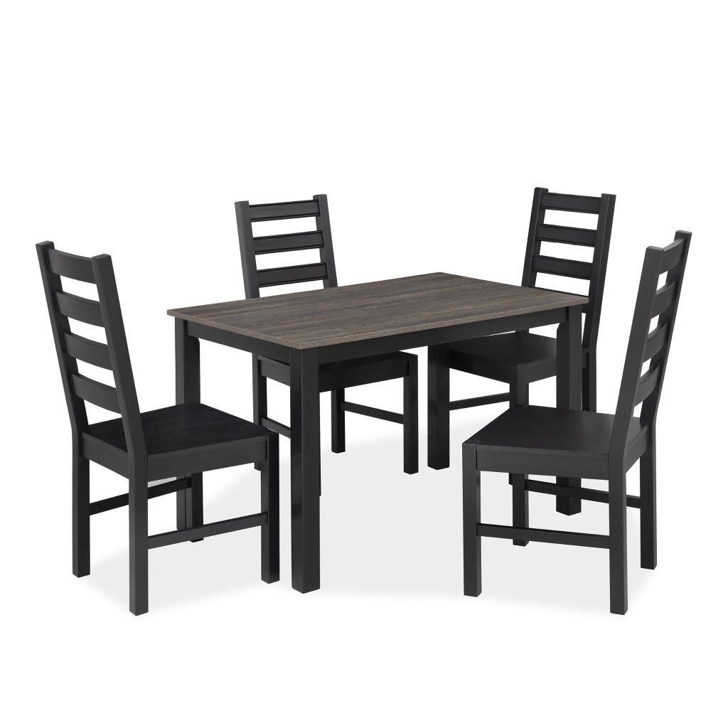 Bộ Bàn Ghế Ăn 4 Ghế và 1 Bàn 1m15 - Indoor Dining Set Black