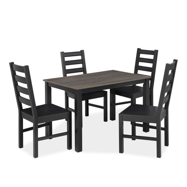  Bộ Bàn Ghế Ăn 4 Ghế và 1 Bàn 1m15 - Indoor Dining Set Black 