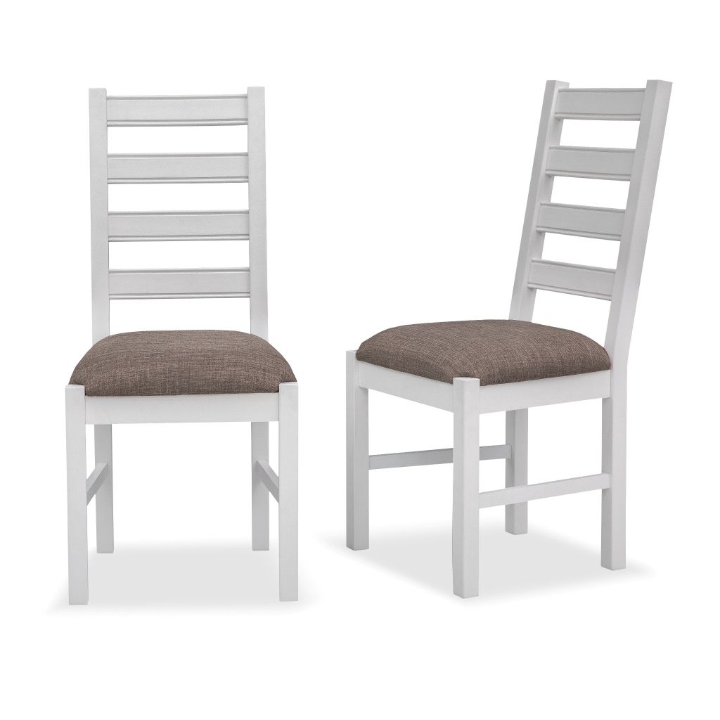 Ghế Ăn Gỗ Tràm Kèm Nệm Tựa Lưng Cao Cấp (Set 2 cái) - Dining Chair White With Cushion
