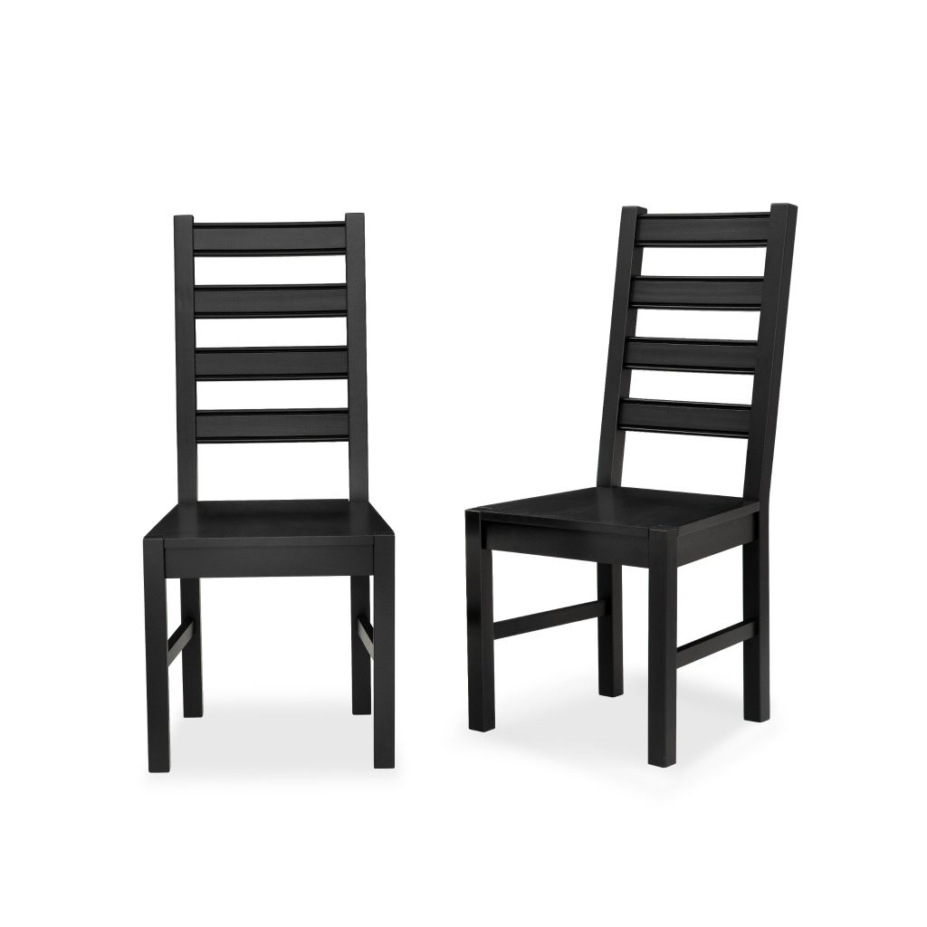 Ghế Ăn Gỗ Tràm Tựa Lưng Cao Cấp (Set 2 cái) - Dining Chair Black