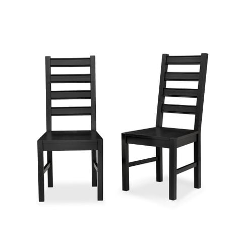  Ghế Ăn Gỗ Tràm Tựa Lưng Cao Cấp (Set 2 cái) - Dining Chair Black 