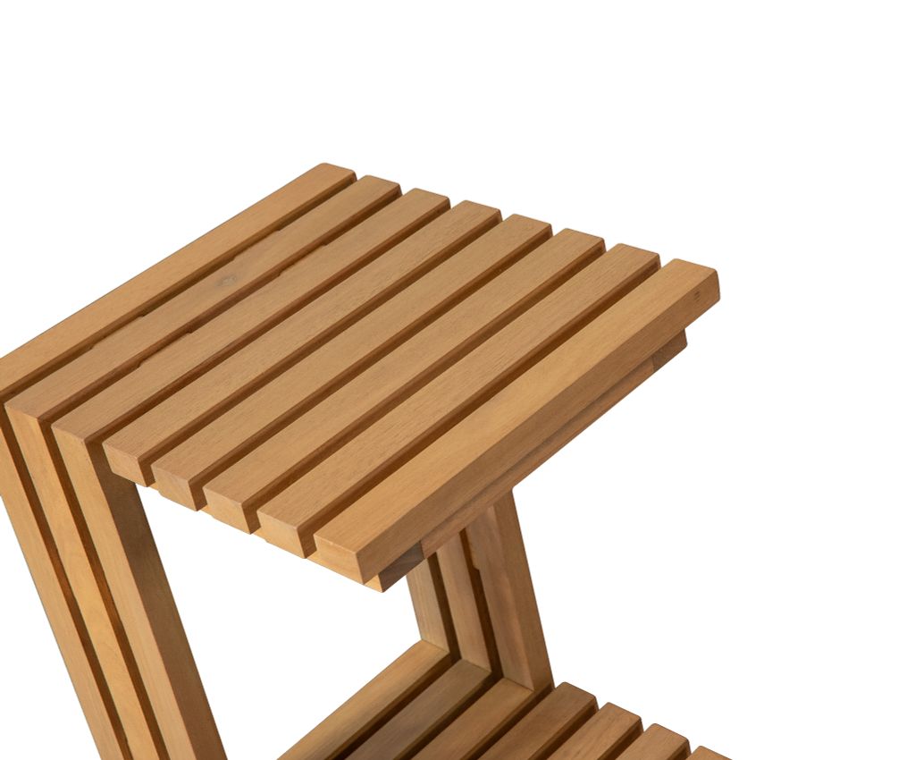 Bàn Vuông Chữ C Ngoài Trời Trang Trí, Gỗ Bạch Đàn Cao Cấp, Bàn Sofa Đa Năng - C -  Shape Patio Side Table