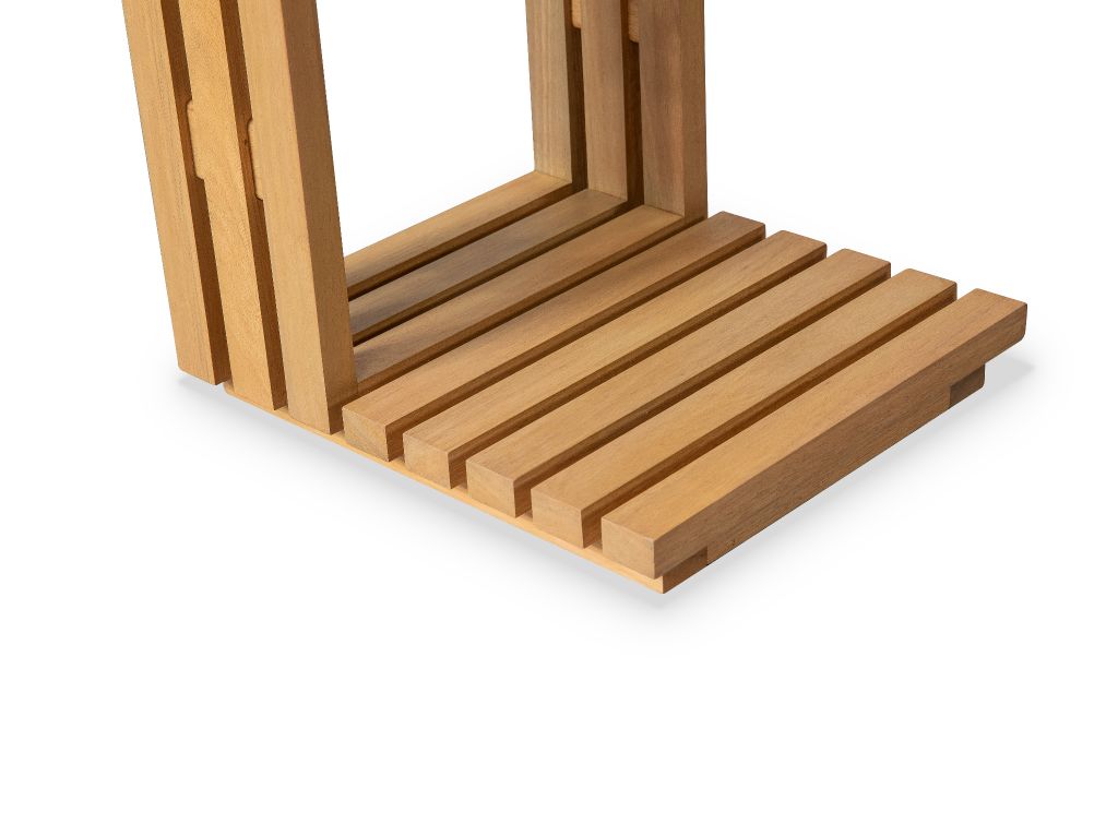 Bàn Vuông Chữ C Ngoài Trời Trang Trí, Gỗ Bạch Đàn Cao Cấp, Bàn Sofa Đa Năng - C -  Shape Patio Side Table