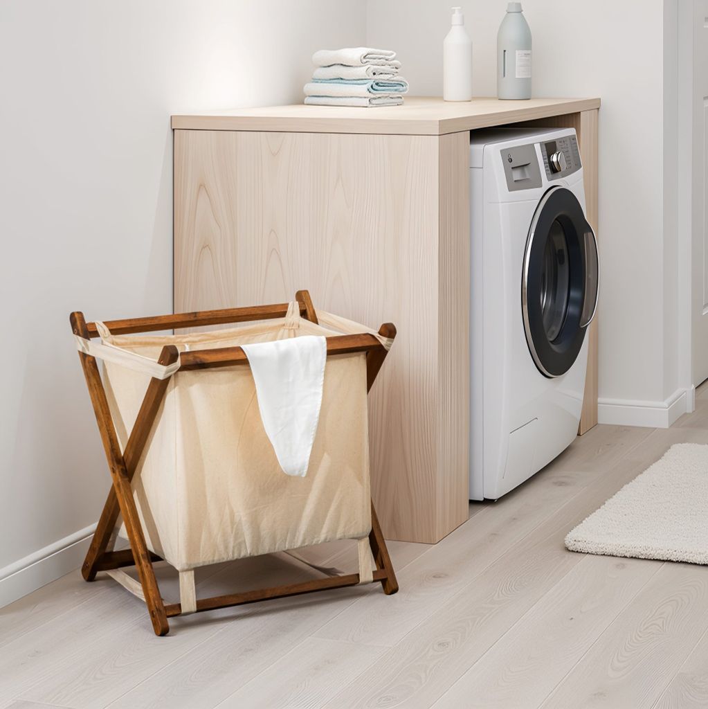 Giỏ Đựng Quần Áo Khung Gỗ – X-Frame Laundry Hamper