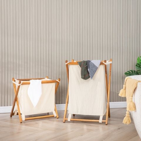 Giỏ Đựng Quần Áo Khung Gỗ – X-Frame Laundry Hamper