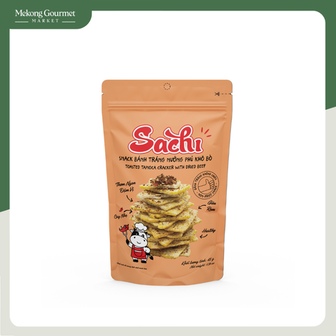 Snack Bánh Tráng Nướng SACHI Phủ Khô Bò Cay 45g