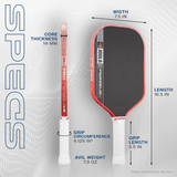 Perseus Pro V Pickleball Paddle - Blaze Red (Ben Johns) 