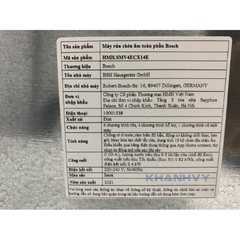 Máy rửa chén Bosch SMV4ECX14E Series 4, 13 bộ, âm tủ Home connect