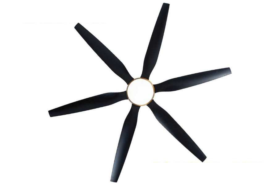 Quạt trần Asia Lighting QT20-DEV-01 6 cánh màu đen vàng