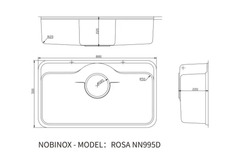 Chậu rửa chén Nobinox ROSA NN995D 1 hộc