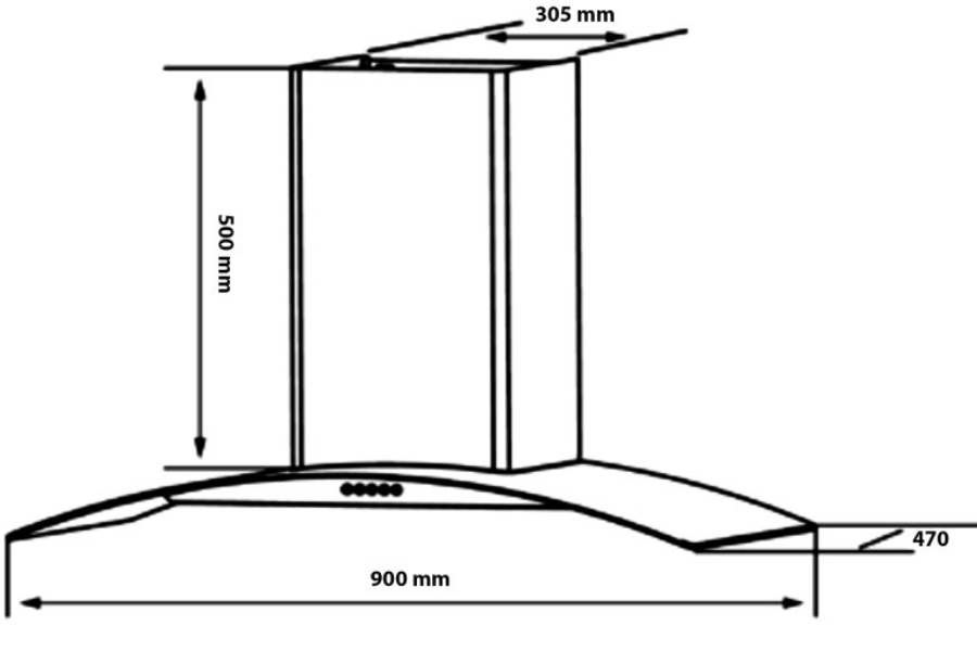 Máy hút mùi kính cong Kocher K-8070I màu bạc 90cm