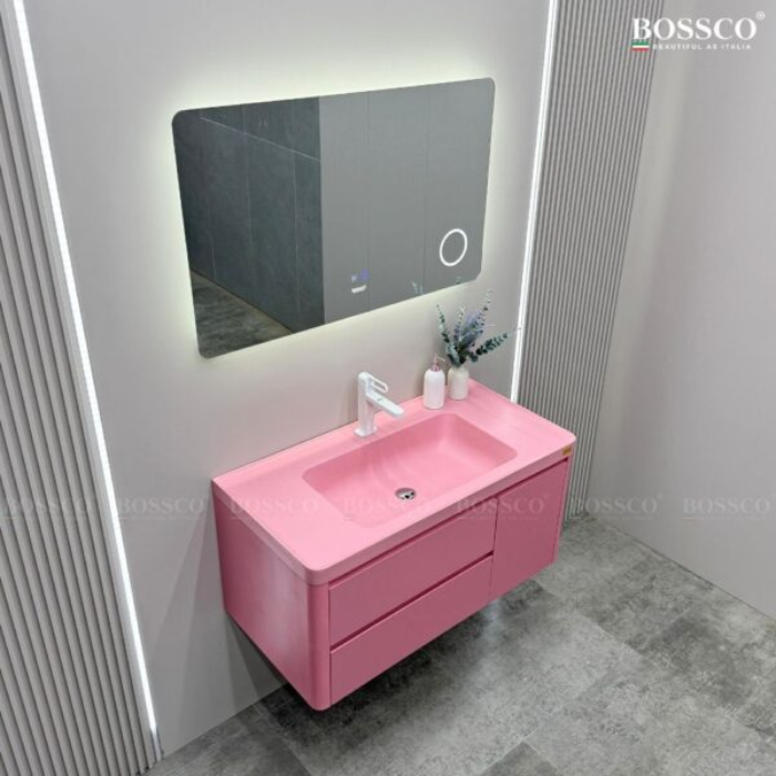 Tủ lavabo Bossco BC-B03H màu hồng