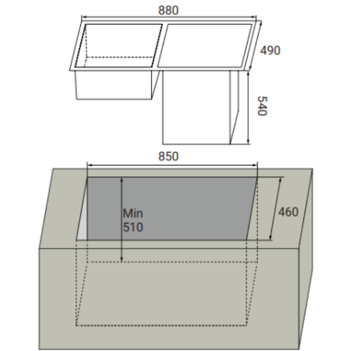 Máy rửa chén kết hợp bồn rửa KAFF KF-SWM6