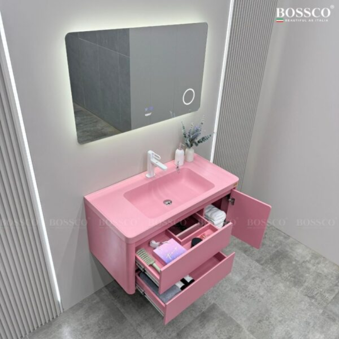 Tủ lavabo Bossco BC-B03H màu hồng