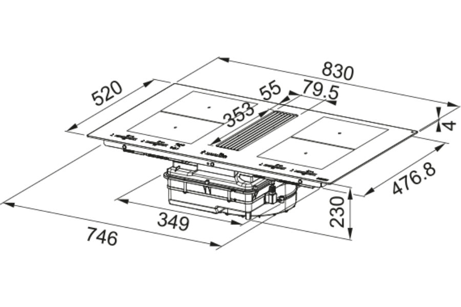 Bếp từ Franke FMY 8391R HI kết hợp hút mùi