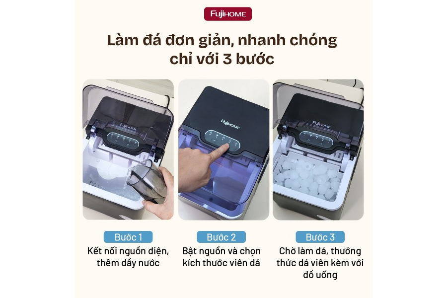 Máy làm đá viên mini Fujihome IM1218