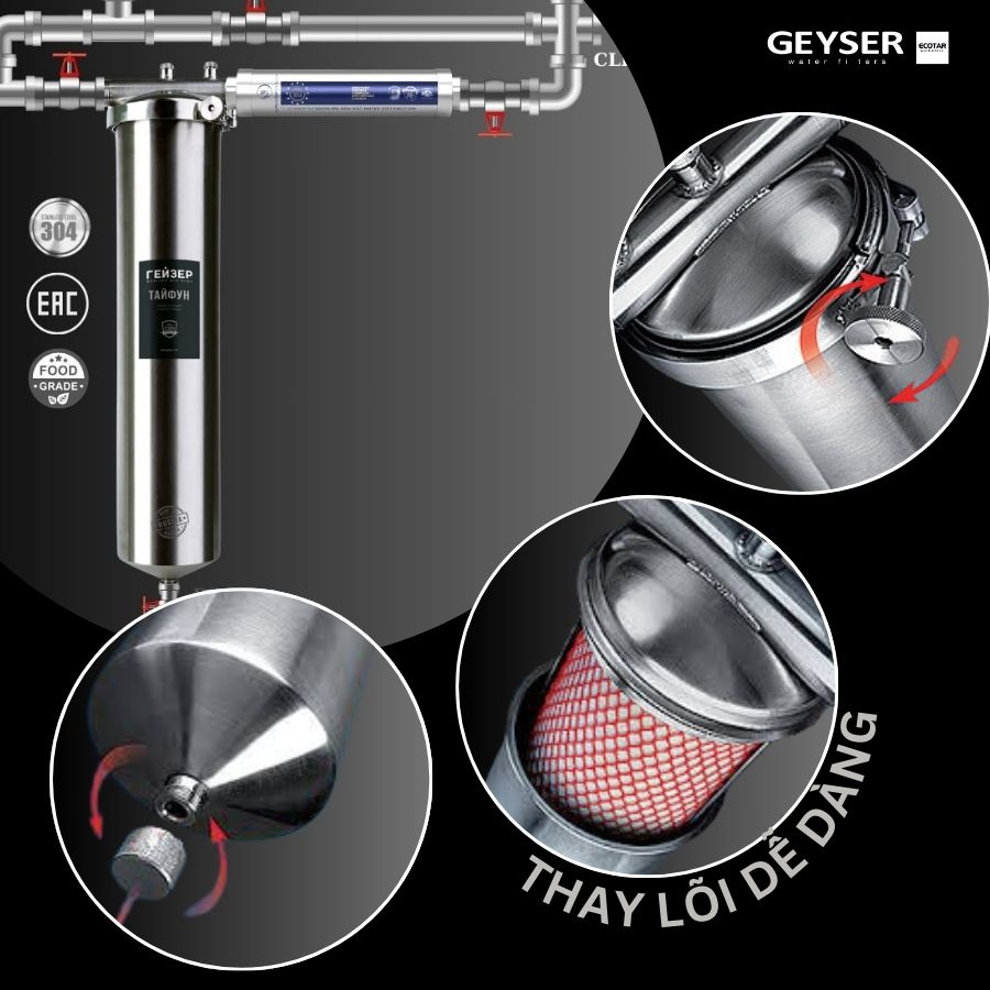 Hệ thống lọc tổng đầu nguồn Geyser Ecotar 1F1A