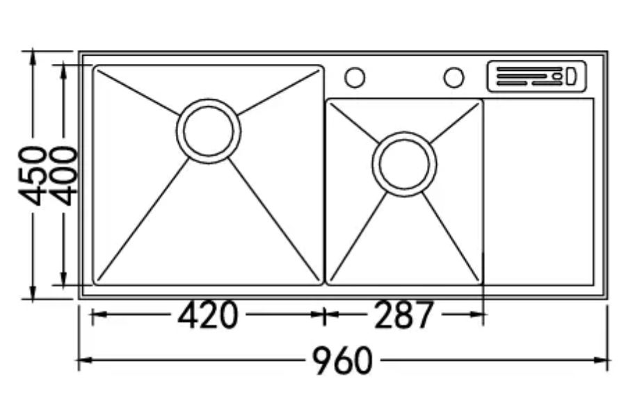 Chậu rửa chén Nobinox LIKEN NL746 2 hộc