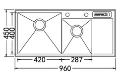 Chậu rửa chén Nobinox LIKEN NL746 2 hộc